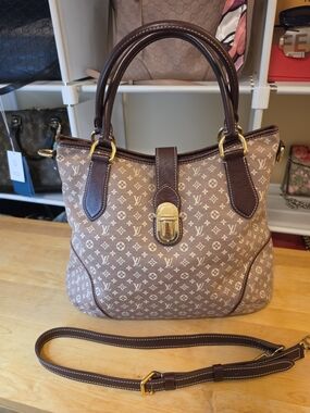 Louis Vuitton Burgandy Denim Monogram Idylle 3 Way Bag